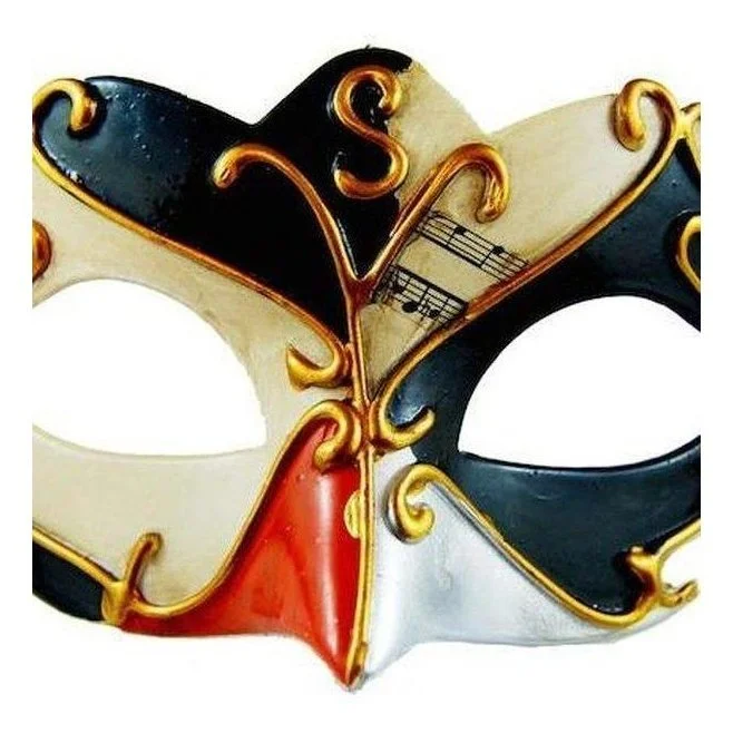 Harlequin Masquerade Mask - Blue/Orange