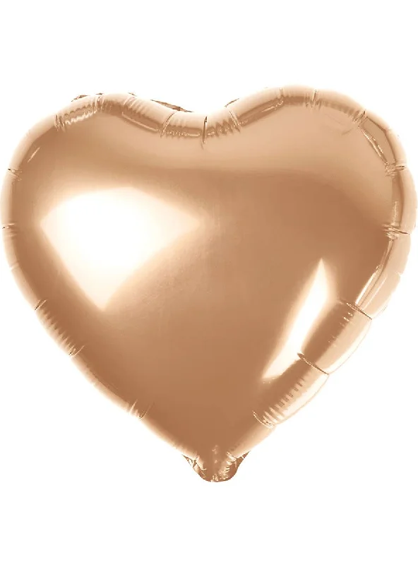 Heart Shaped Metallic Rose Gold 45cm Foil Balloon