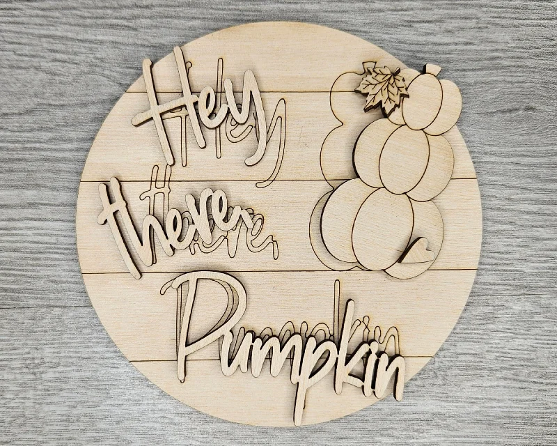 Hey There Pumpkin Sign | Autumn Decor| Fall Crafts | Fall Decor | DIY Craft Kits | Paint Party Supplies | #4429