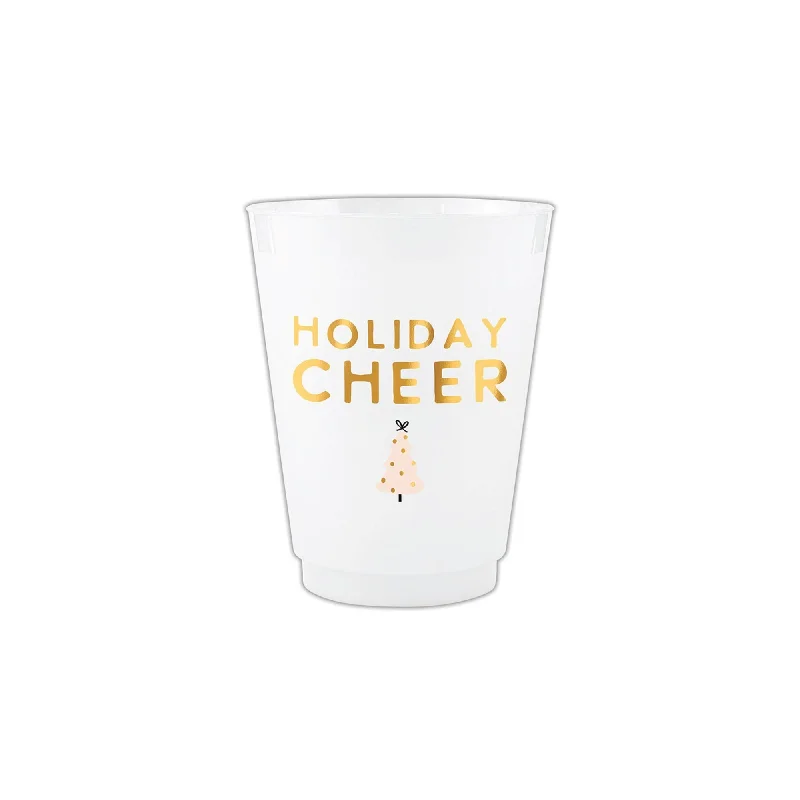 Holiday Cheer Frosted Plastic Cups 8ct