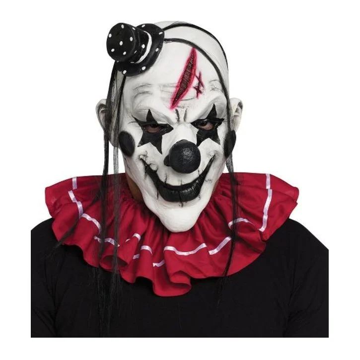 Horror Clown Mask Black And White