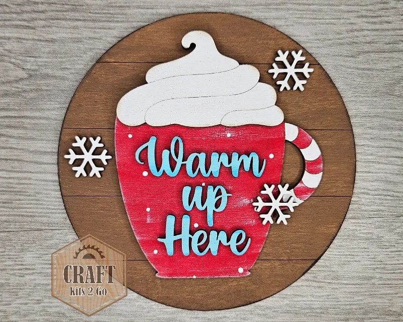 Hot Cocoa Bar Sign | Christmas Decor | Winter Crafts | Winter Sign | Christmas Crafts | DIY Craft Kits | Paint Party Supplies | #4425