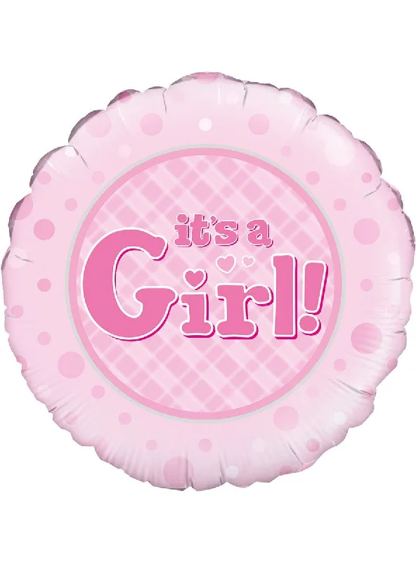 Its a Girl Round Pink 45cm Foil Balloon