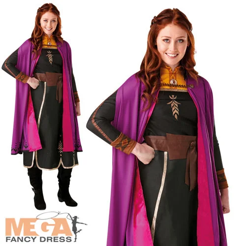 Ladies Frozen Disney Princess Anna Fairy Tale Fancy Dress Costume