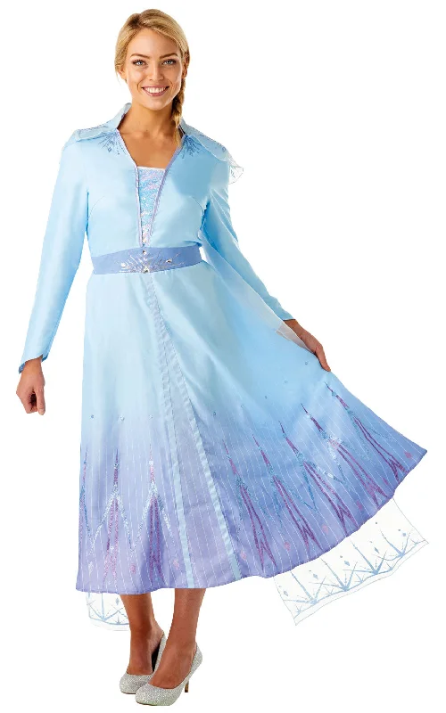 Ladies Frozen Disney Princess Elsa Fairy Tale Fancy Dress Costume