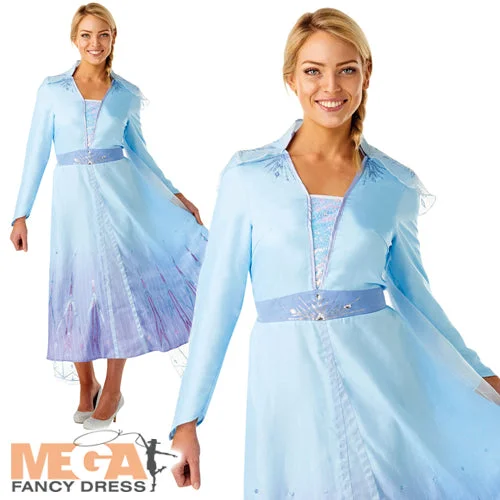 Ladies Frozen Disney Princess Elsa Fairy Tale Fancy Dress Costume