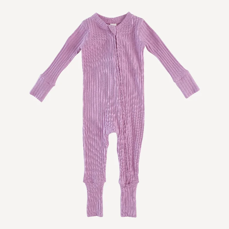 long sleeve convertible zippy pj | orchid | organic cotton wide rib