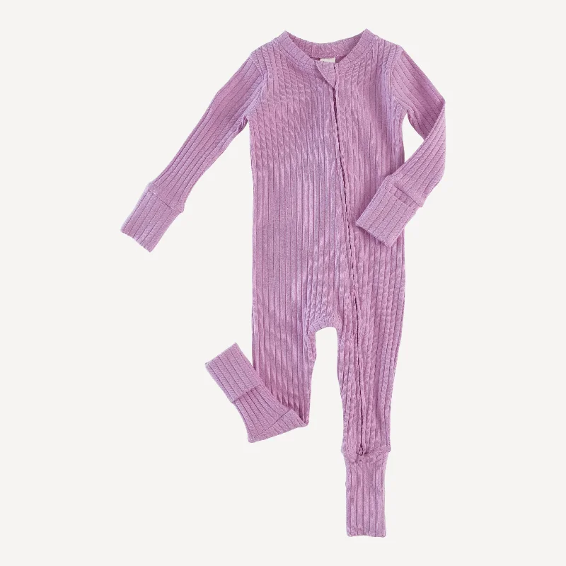 long sleeve convertible zippy pj | orchid | organic cotton wide rib