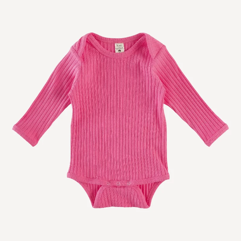 long sleeve lap neck bodysuit | hibiscus flower | organic cotton wide rib