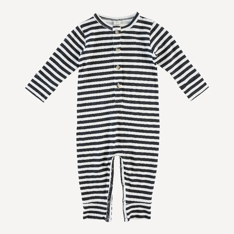 long sleeve sport union suit | black stripe | bamboo