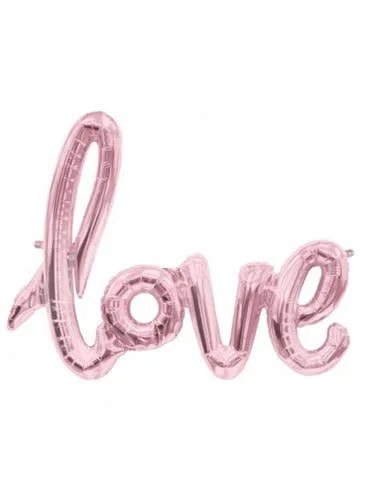 Love Script 121cm Pink Rose Gold Air Fill Foil Balloon