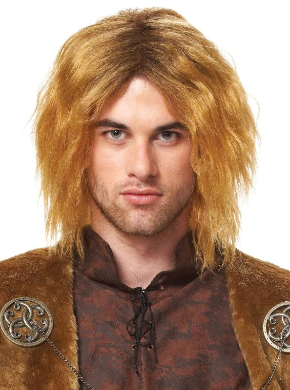 Classic Honey Blond Medieval King Mens Costume Wig