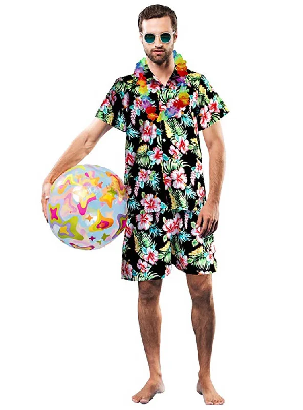 Aloha Mens Floral Hawaiian Fancy Dress Costume