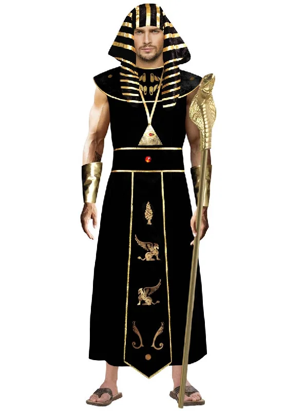 Ancient Egyptian Pharaoh Mens Black and Gold Costume