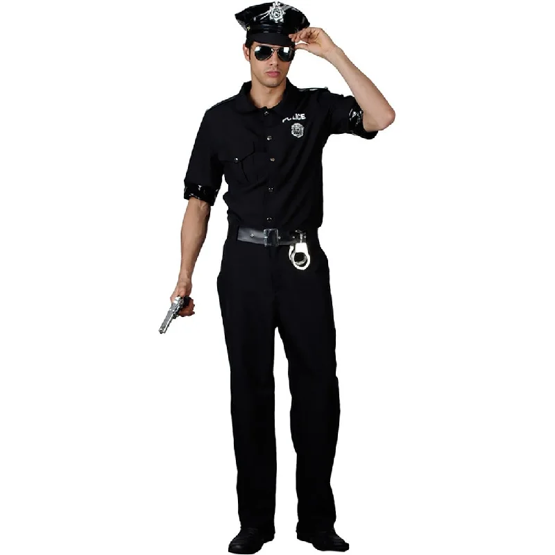 Mens New York Cop Police Man Fancy Dress Halloween Costume