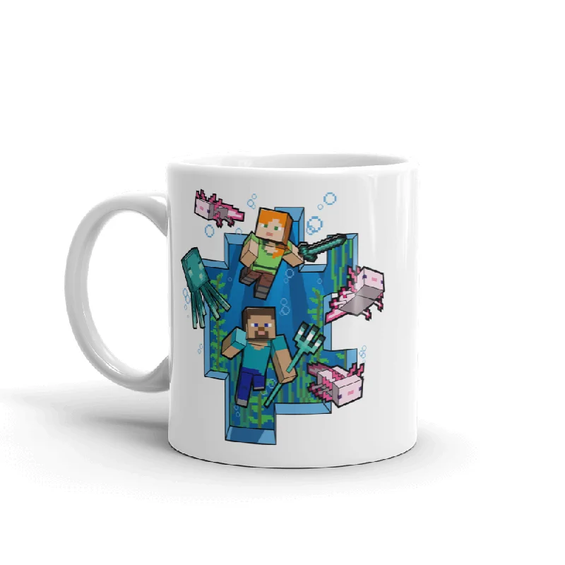 Minecraft Caves & Cliffs Underwater White Mug