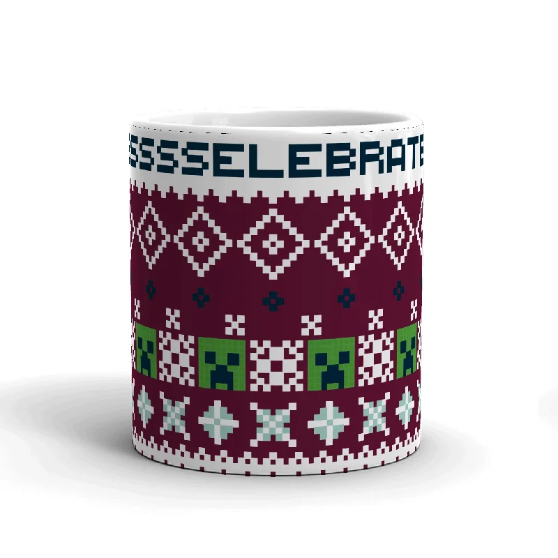 Minecraft Creeper SSSELEBRATE White Mug