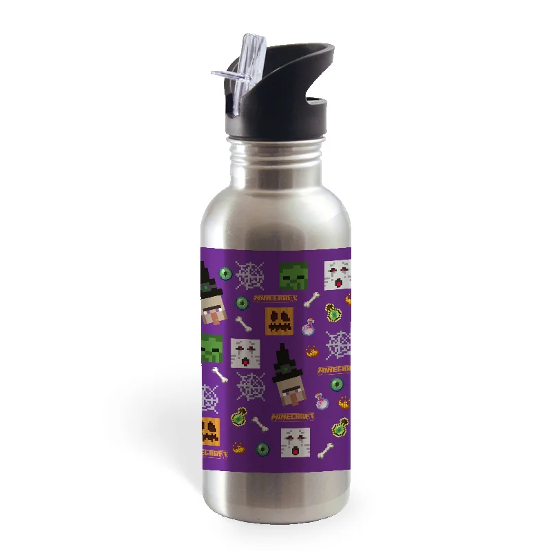 Minecraft Mob Mash Pattern Screw Top Water Bottle