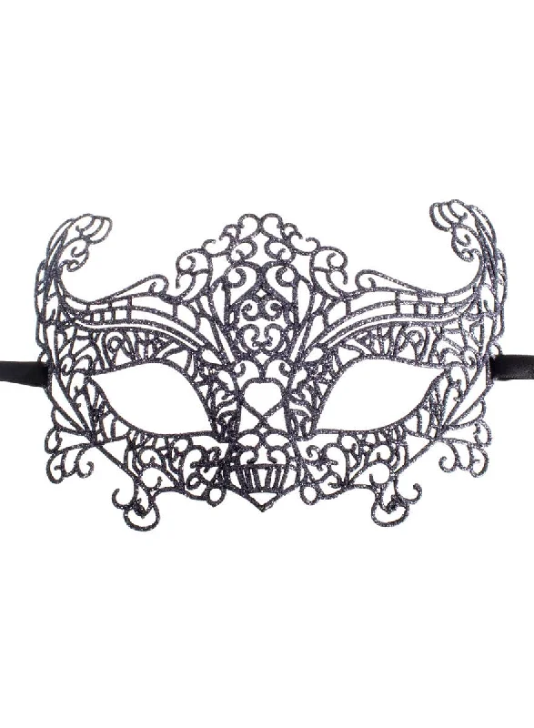 Cut Out Purple Glitter Womens Masquerade Mask