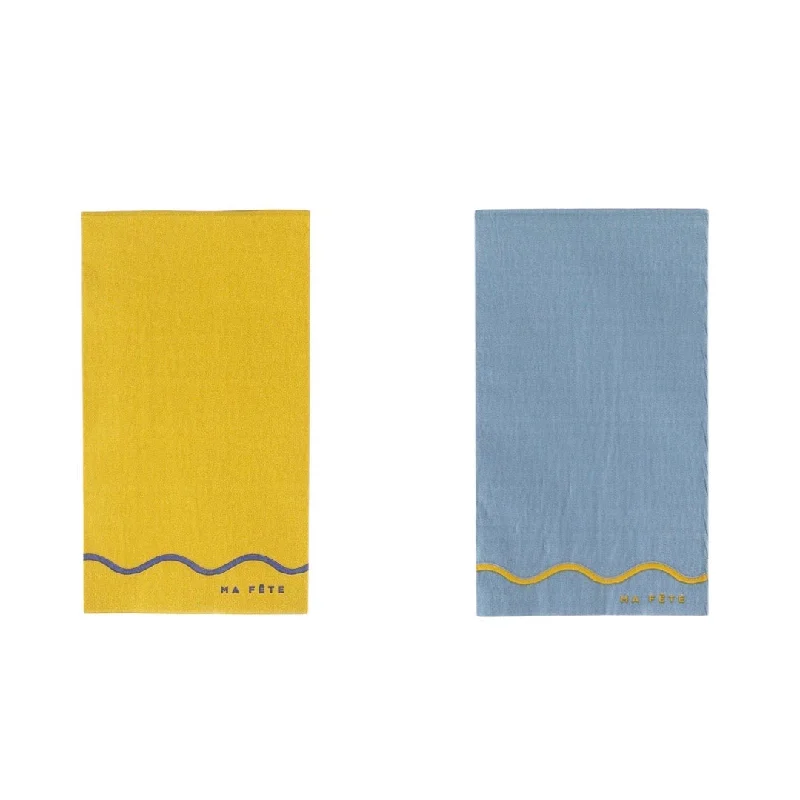 Signature Napkins, Blue & Yellow, Pack of 16