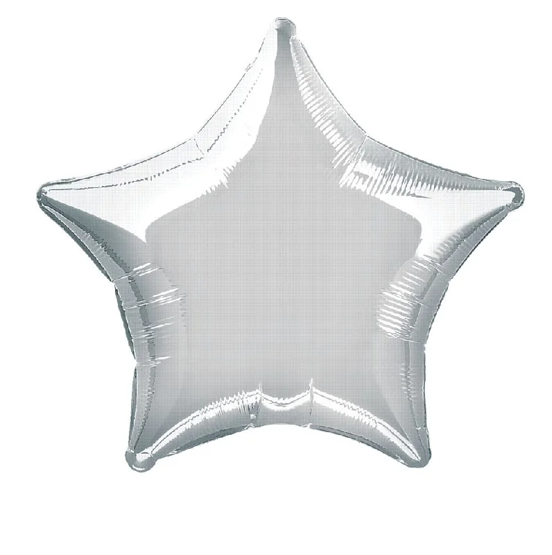 Silver star foil balloon 19