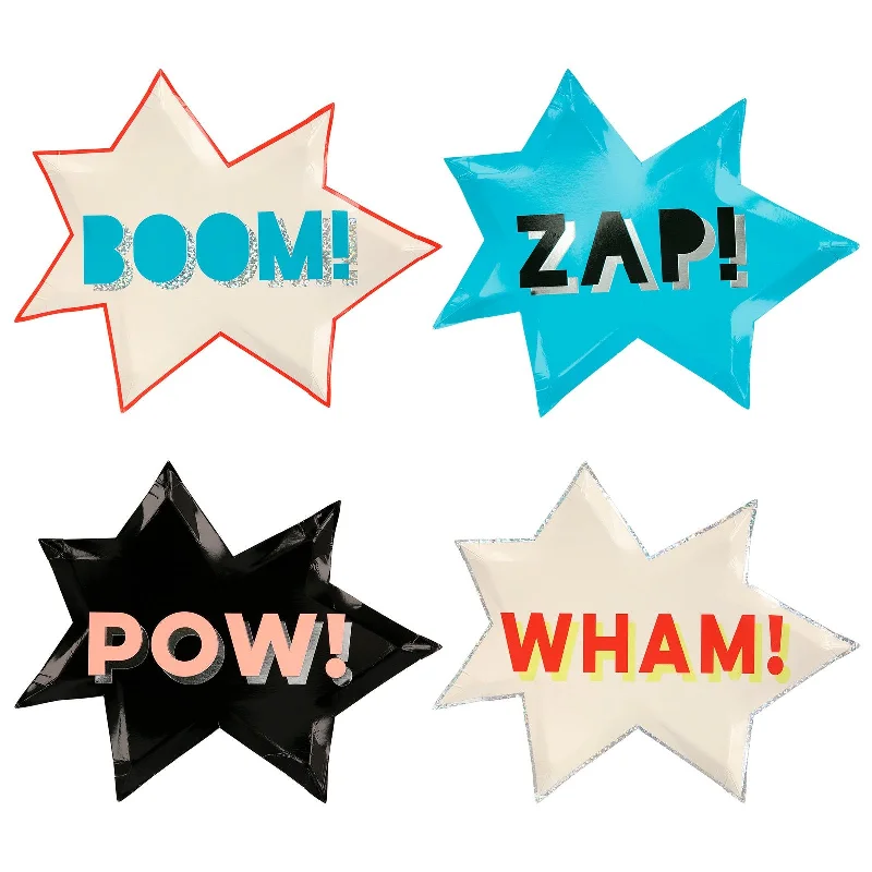 Superhero Plates, Pack of 8