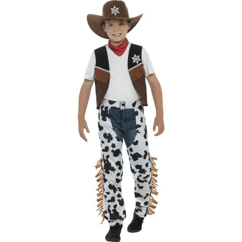 Texan Cowboy Costume, Child, Brown & Black