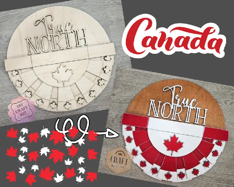 True North | Canada Day | July 1st | Canada Decor | Canadian | Canada Crafts | DIY Craft Kits | Paint Party Supplies | #4204