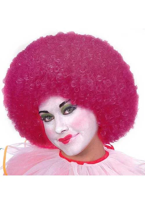 Clown Womens Magenta Pink Costume Wig