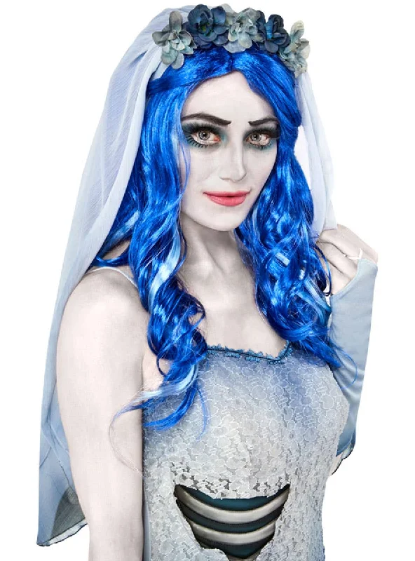 Corpse Bride Womens Blue Emily Costume Wig