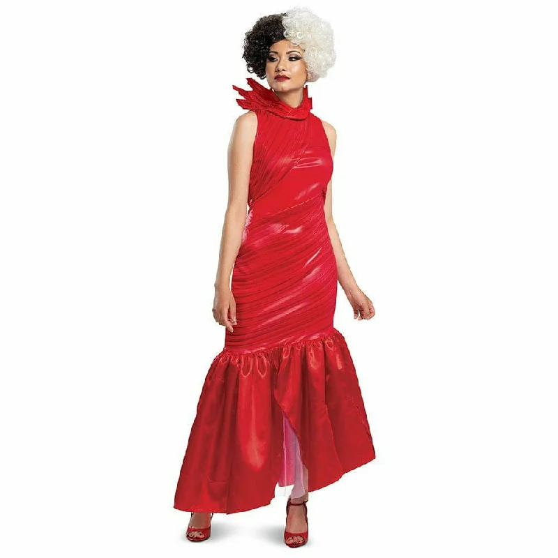 Womens Cruella Live Action Red Dress Classic Costume