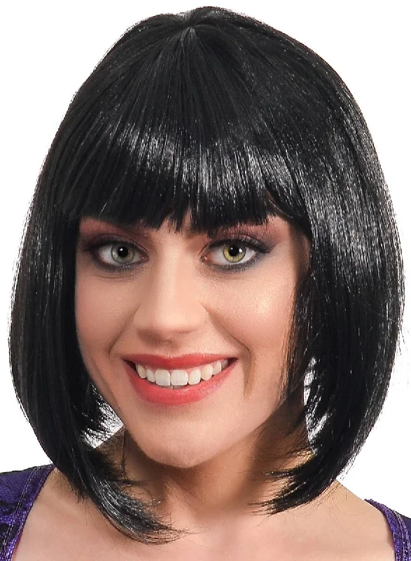 Concave Black Bob Cut Flapper Party Wig for Women