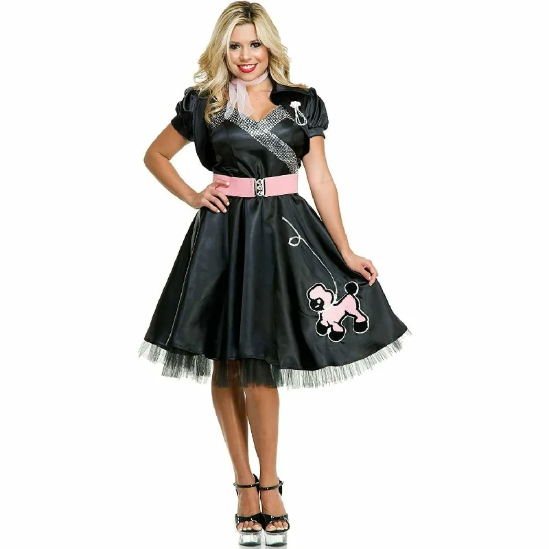 Womens Satin Poodle Dress Adult Costume