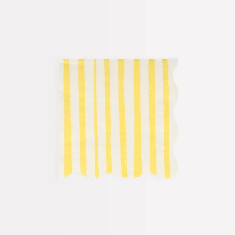 Yellow Stripe Small Napkins, Pack of 16