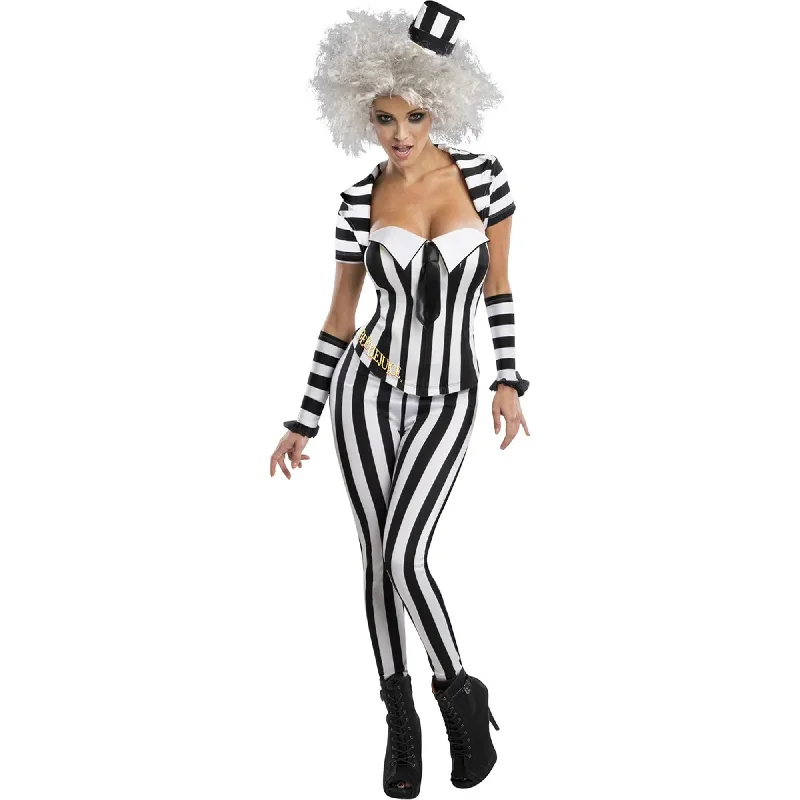 Beetlejuice Costume for Adults, Striped Top and Leggings