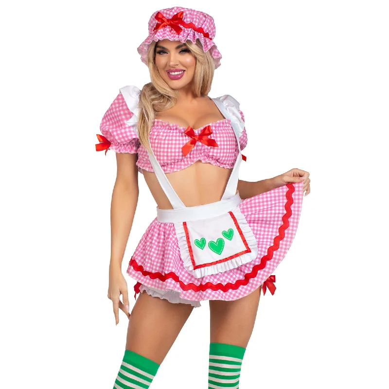 Berry Babe Costume for Adults, Pink Crop Top and Skirt