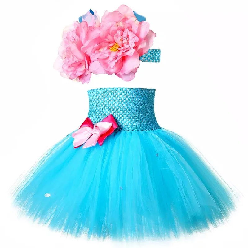 Flower Mermaid Princess Dress for Baby Girls Birthday Outfit Toddler Kids Sea-maid Costume Under the Sea Tutu Set Photo Prop