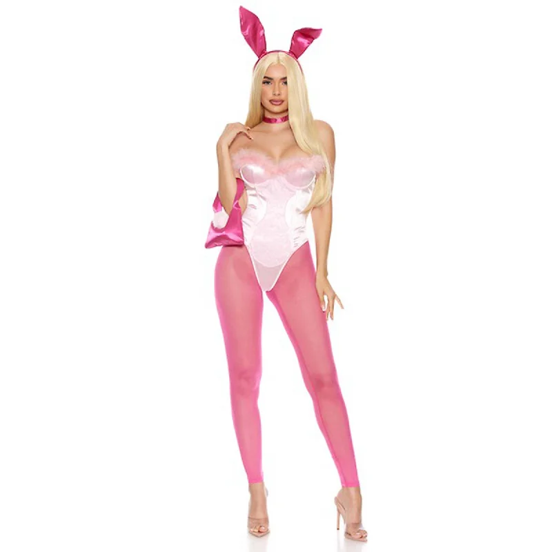 Legal Bunny Costume for Adults, Pink Bodysuit and Leggings