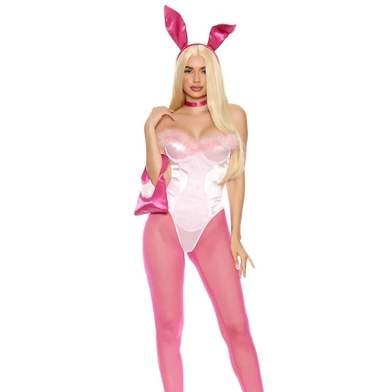 Legal Bunny Costume for Adults, Pink Bodysuit and Leggings