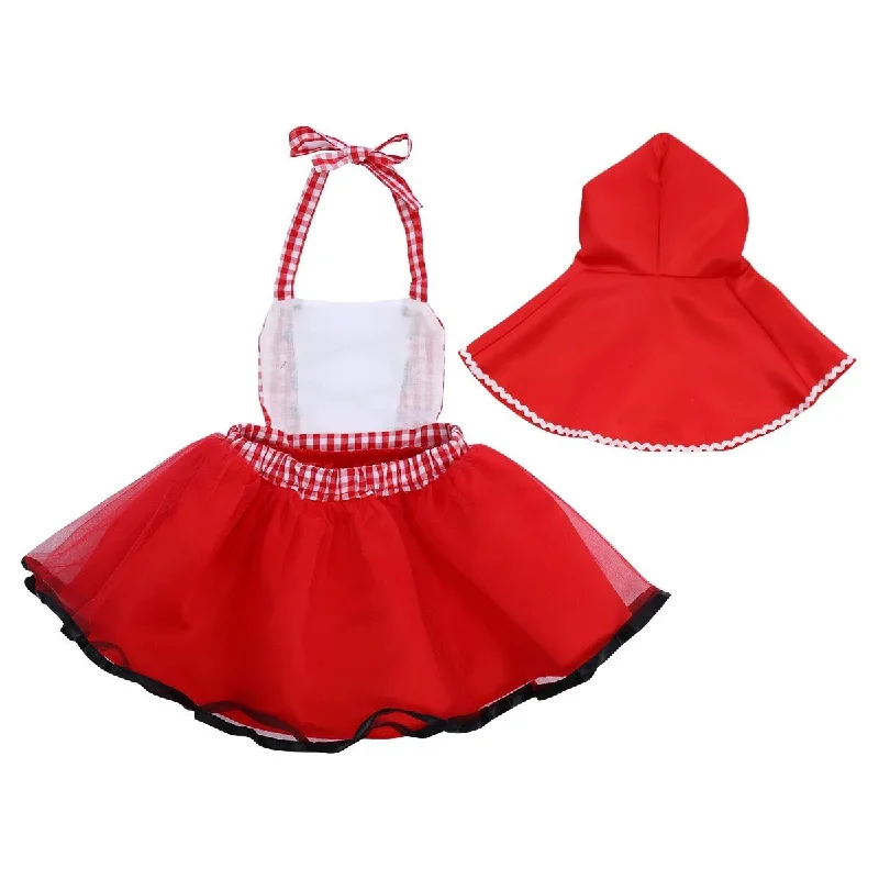 Little Red Riding Hood Dress Infant Baby Toddler With Cloak