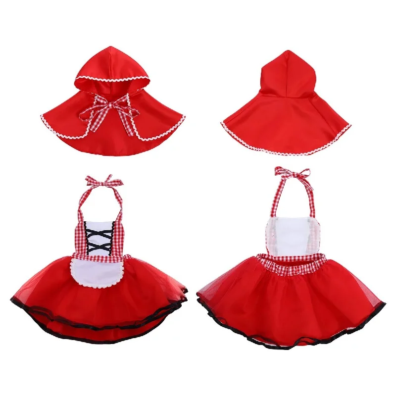 Little Red Riding Hood Dress Infant Baby Toddler With Cloak