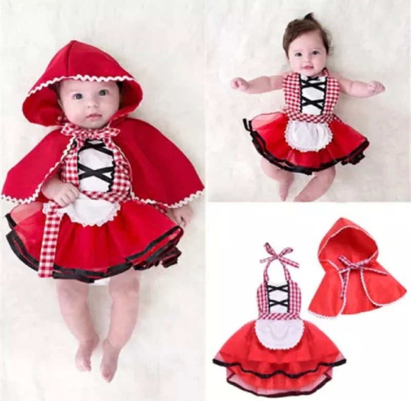 Little Red Riding Hood Dress Infant Baby Toddler With Cloak