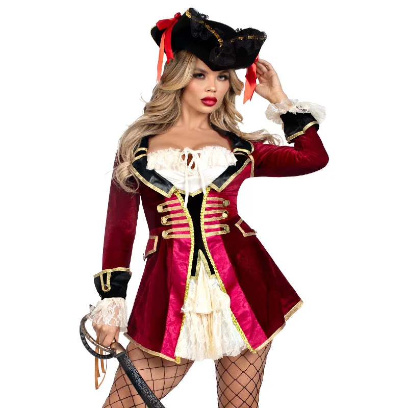 Pirate Captain Costume for Adults, Velvet dress