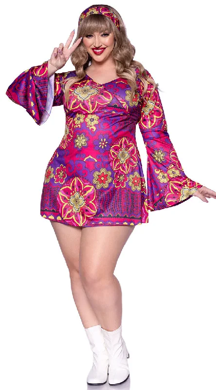 Plus Size Retro Hippie Babe Costume