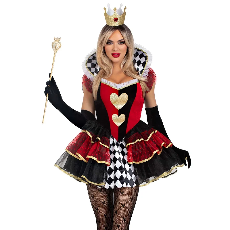 Queen of Heart Costume for Adults, Dress and Crown