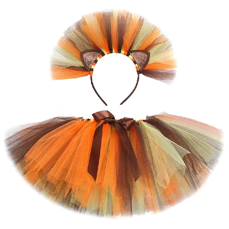 Wild Lion Fluffy Tutu Skirt for Girls Baby Girls Tiger Costume Kids Birthday Party Tutus Halloween Animal Costume Newborn-14Y