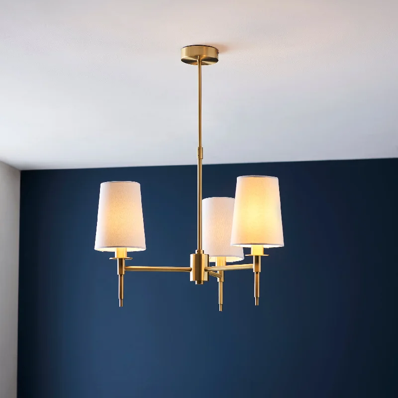 Chandeliers with Clear Crystal for a Sparkling EffectAmos Westminster 3 Light Chandelier Satin Brass Chandeliers with Clear Crystal for a Sparkling EffectAmos Westminster 3 Light Chandelier Satin Brass