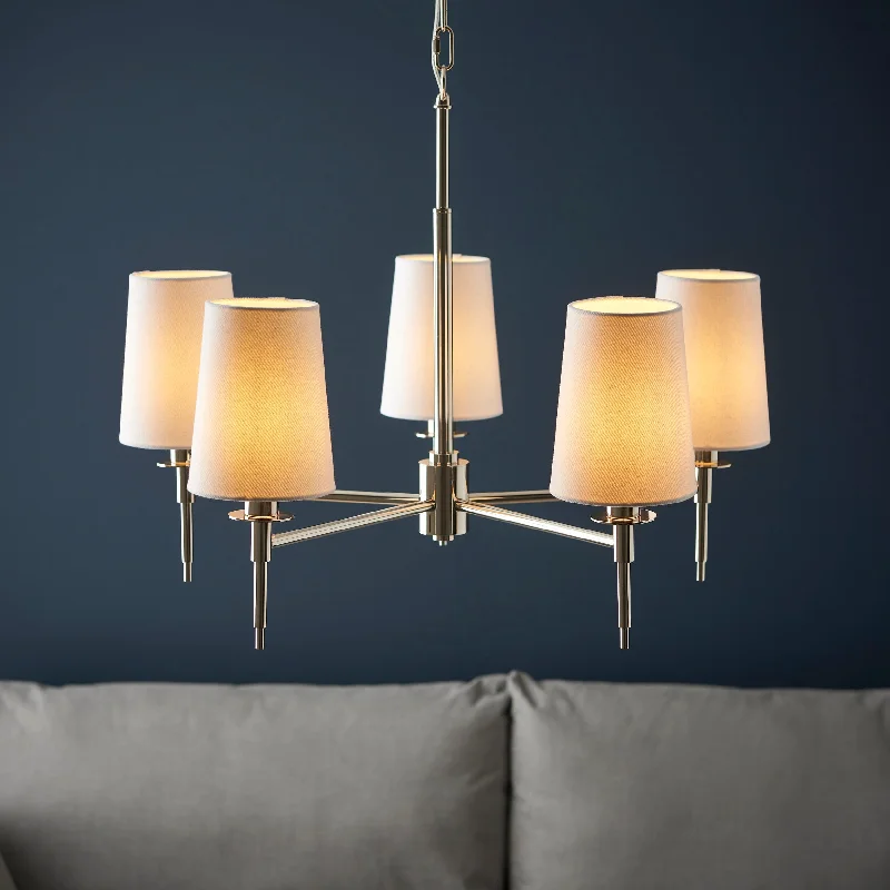 Chandeliers with Adjustable Arms for Directional LightingAmos Westminster 5 Light Chandelier Bright Nickel Chandeliers with Adjustable Arms for Directional LightingAmos Westminster 5 Light Chandelier Bright Nickel