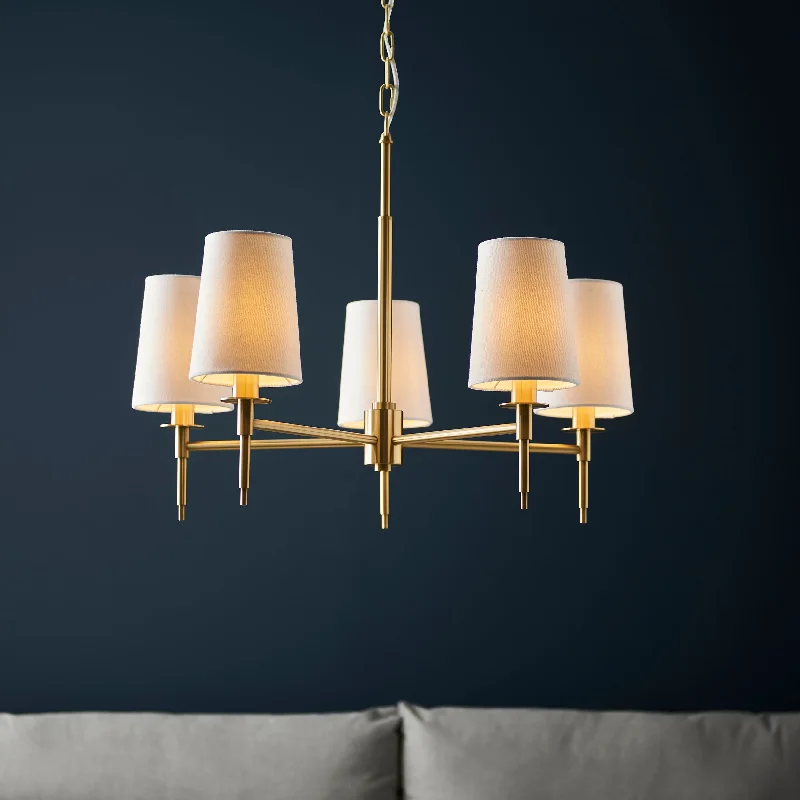 Chandeliers with Pendant Lights for a Stylish LookAmos Westminster 5 Light Chandelier Satin Brass Chandeliers with Pendant Lights for a Stylish LookAmos Westminster 5 Light Chandelier Satin Brass
