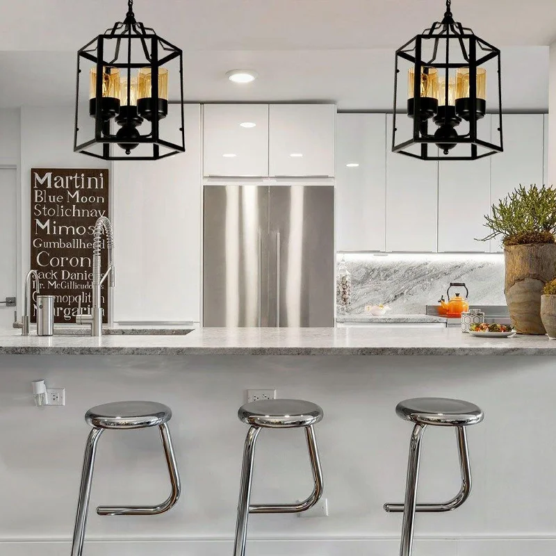 Chandeliers with Candle - Style Bulbs for a Classic AestheticANKUR UPTOWN 3 LIGHT BLACK METAL CAGE WITH AMBER/CHAMPAGNE GLASS CHANDELIER Chandeliers with Candle - Style Bulbs for a Classic AestheticANKUR UPTOWN 3 LIGHT BLACK METAL CAGE WITH AMBER/CHAMPAGNE GLASS CHANDELIER